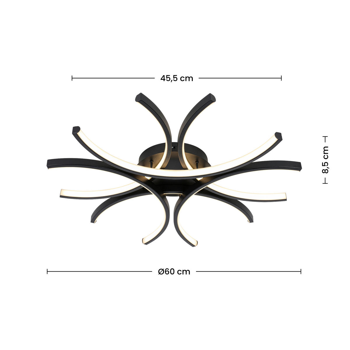 Plafonieră Cu Led 36 W  99,9/118 cm    - negru, Design, plastic/metal (99,9/118cm) - Novel