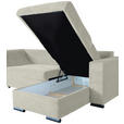 ECKSOFA in Cord Creme  - Creme/Schwarz, KONVENTIONELL, Textil/Metall (258/168cm) - Carryhome