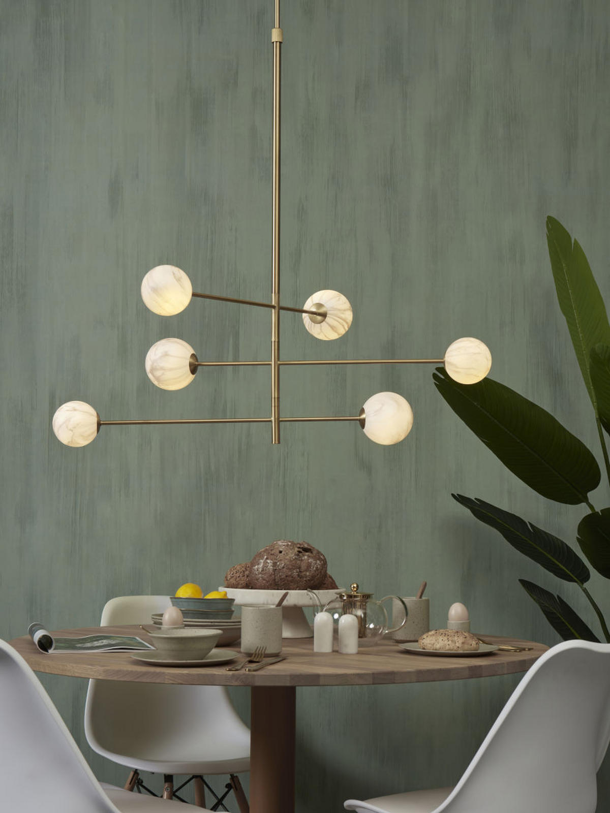 HÄNGELEUCHTE Carrara Globus 99/142 cm   - Goldfarben/Weiß, Basics, Glas/Metall (99/142cm) - It's about Romi