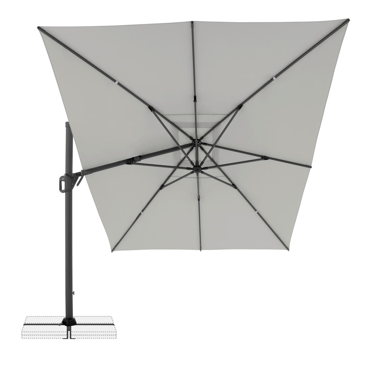 AMPELSCHIRM 300 x 400 cm Hellgrau  - Anthrazit/Hellgrau, Basics, Textil/Metall (400/300cm) - Doppler