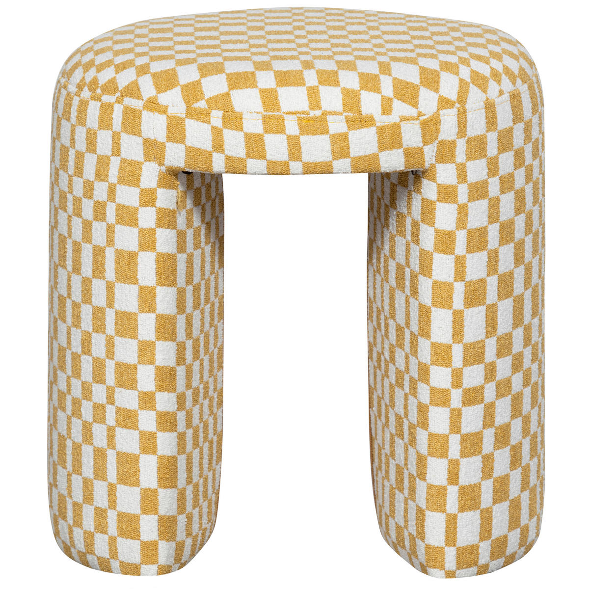 HOCKER in Textil Gelb, Weiß  - Gelb/Weiß, Design, Textil (45/47/45cm) - Livetastic