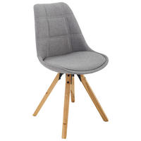 STOL, les, tekstil barve hrasta, svetlo siva  - barve hrasta/svetlo siva, Moderno, tekstil/les (49/87,5/56cm) - Hom`in