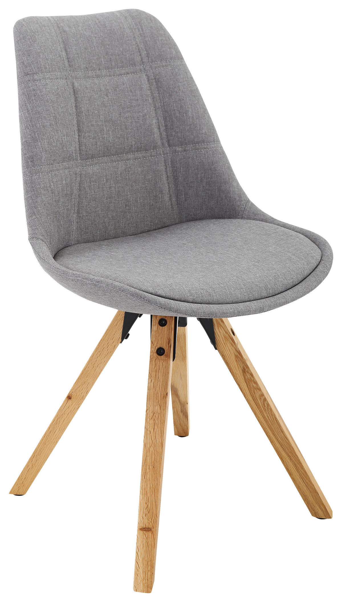 STOL, les, tekstil barve hrasta, svetlo siva  - barve hrasta/svetlo siva, Moderno, tekstil/les (49/87,5/56cm) - Hom`in