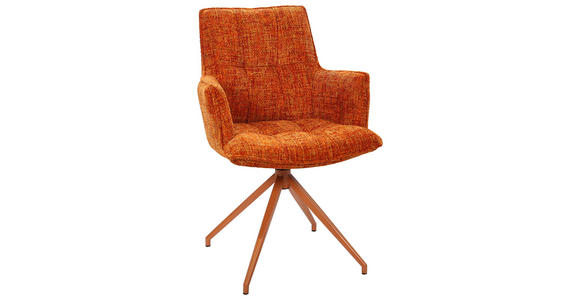 ARMLEHNSTUHL in Eisen Chenille - Orange, LIFESTYLE, Textil/Metall (59,5/90,5/62,5cm) - Novel