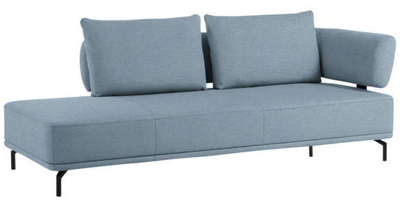 RÉCAMIERE Palio in Flachgewebe Hellgrau, Hellblau  - Hellgrau/Schwarz, Design, Textil/Metall (227/89/101cm) - Dieter Knoll