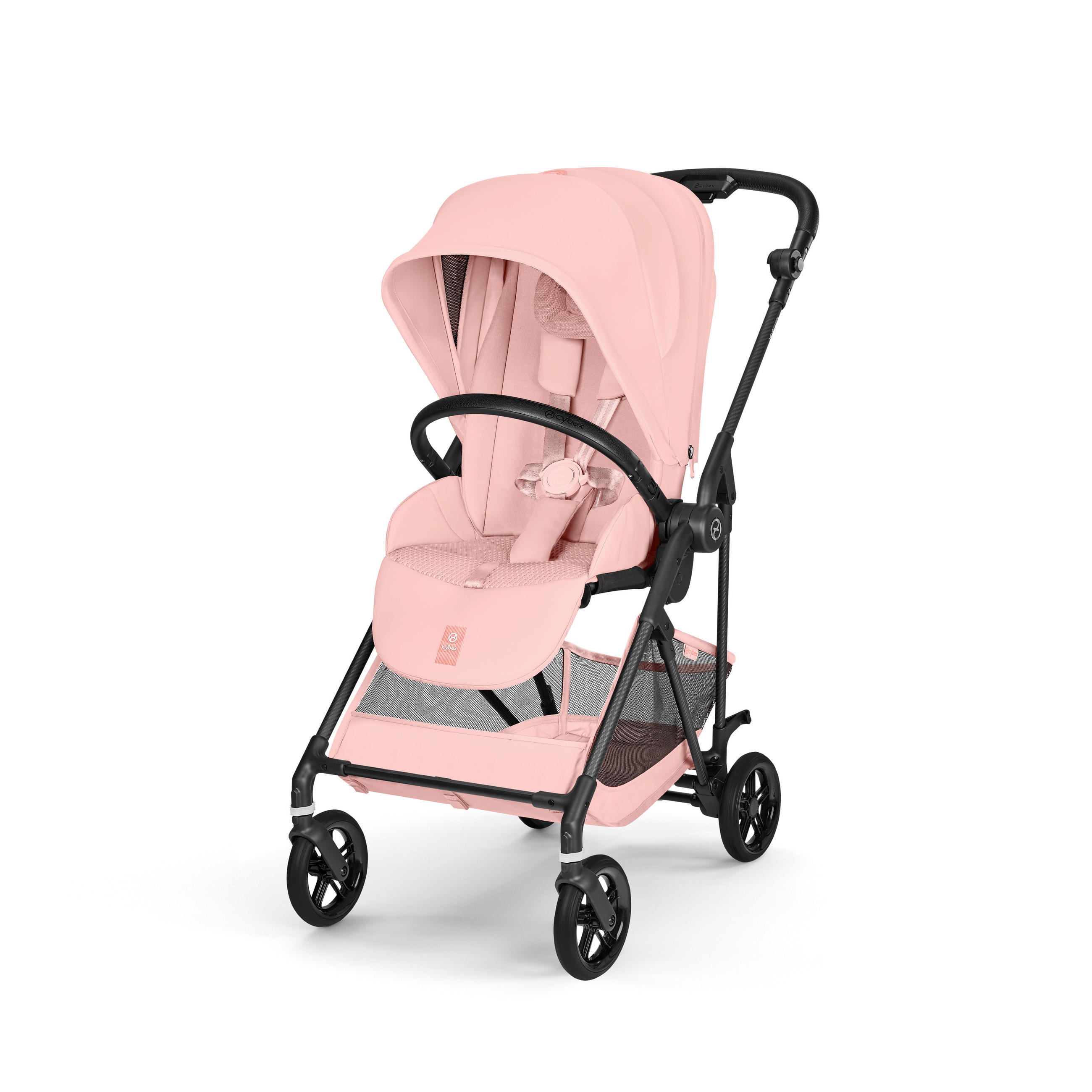 KINDERWAGEN  Melio Carbon  Candy Pink  - Hellrosa/Schwarz, Basics, Textil/Metall (82-91/49/96,5 - 107cm) - cybex GOLD