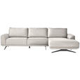 ECKSOFA in Webstoff Creme  - Creme/Schwarz, Design, Textil/Metall (320/172cm) - Valnatura