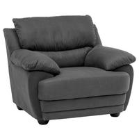 SESSEL in Mikrofaser Dunkelgrau  - Dunkelgrau/Schwarz, Design, Kunststoff/Textil (117/97/100cm) - Livetastic