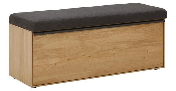 GARDEROBENBANK 118/50/41 cm - Eichefarben/Anthrazit, Natur, Holz/Kunststoff (118/50/41cm) - Valnatura