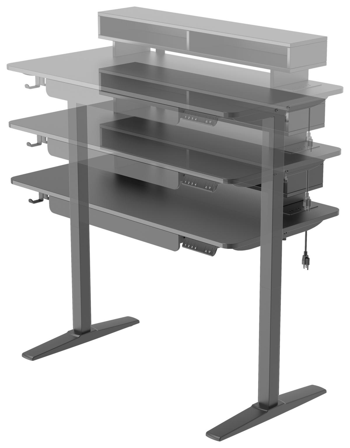 SCHREIBTISCH  in Schwarz  - Schwarz, MODERN, Holzwerkstoff/Kunststoff (120/75/120/60cm) - MID.YOU