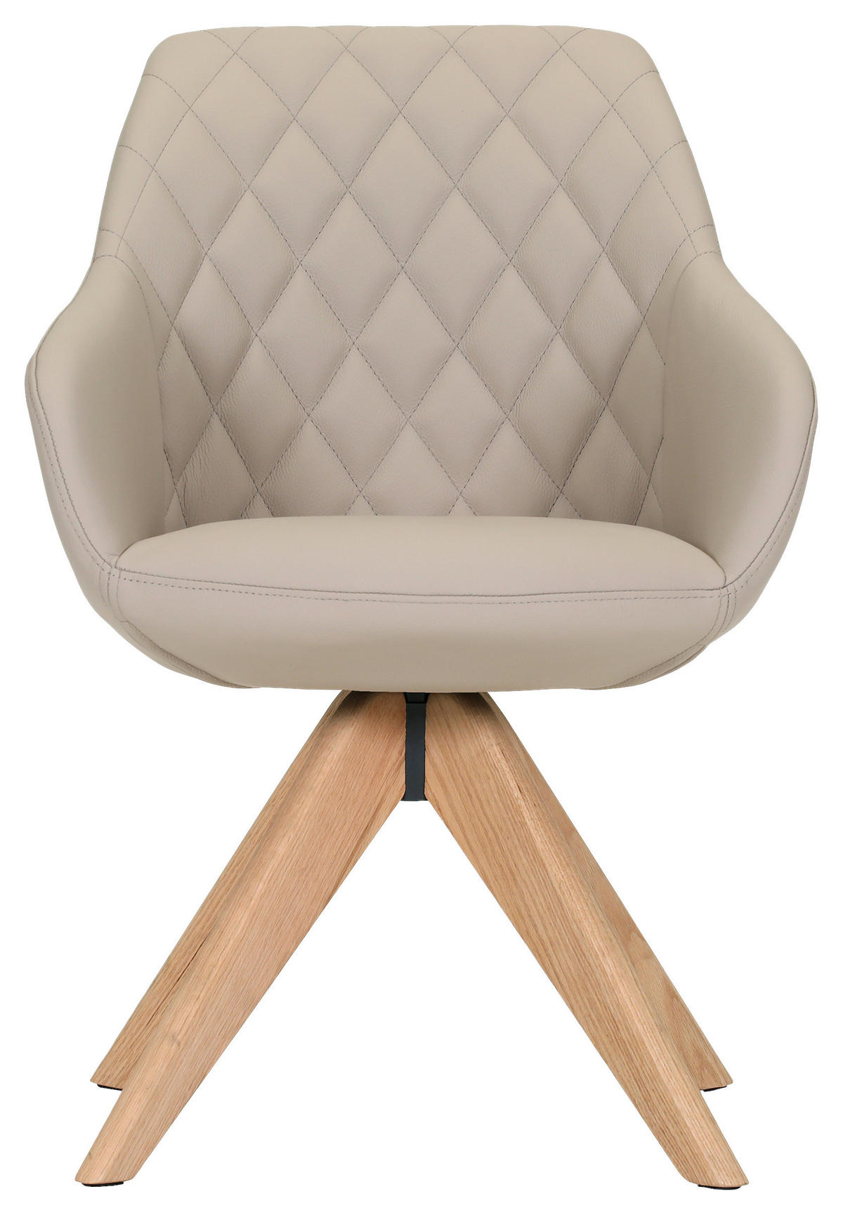 ARMLEHNSTUHL  in Echtleder pigmentiert  - Beige/Naturfarben, Design, Leder/Holz (60/83/65cm) - Landscape