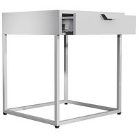 SÄNGBORD i vit  - vit/silver, Modern, trämaterial/plast (43/50/41cm) - MID.YOU