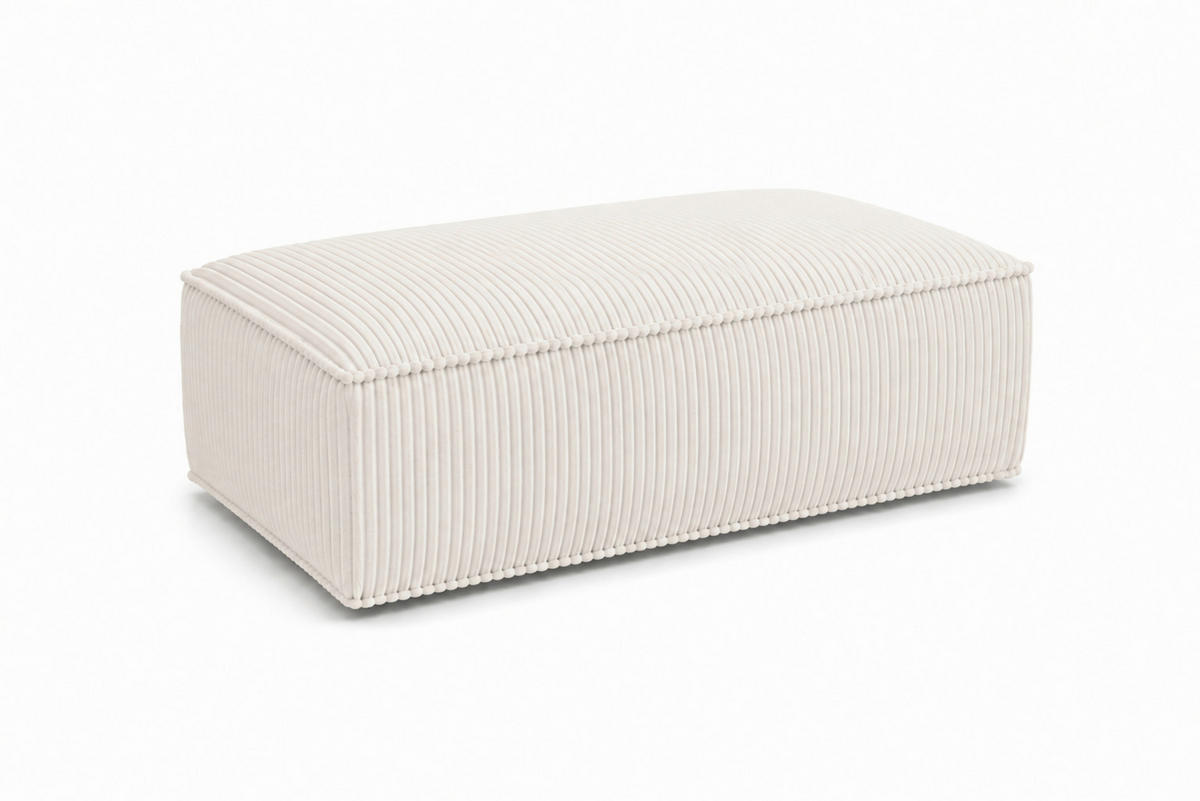 HOCKER Textil, Holzwerkstoff Beige  - Beige/Schwarz, Konventionell, Holzwerkstoff/Kunststoff (105/43/65cm) - Livetastic
