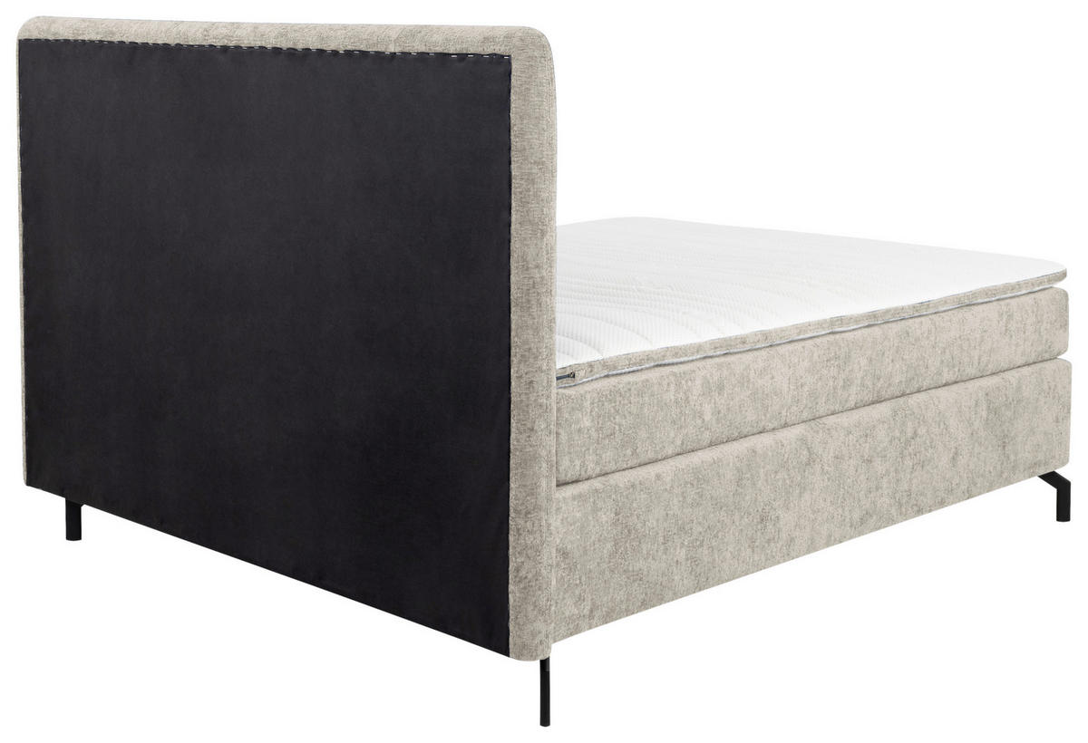 BOXSPRINGBETT 160/200 cm  in Beige  - Beige/Schwarz, Design, Textil/Metall (160/200cm) - Esposa
