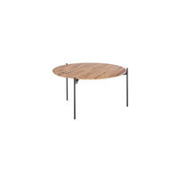 COUCHTISCH Eiche massiv 74/74/38 cm rund Naturfarben, Schwarz  - Schwarz/Naturfarben, Design, Holz/Metall (74/74/38cm) - Linea Natura