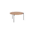 COUCHTISCH Eiche massiv 74/74/38 cm rund Naturfarben, Schwarz  - Schwarz/Naturfarben, Design, Holz/Metall (74/74/38cm) - Linea Natura