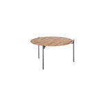 COUCHTISCH Eiche massiv 74/74/38 cm rund Naturfarben, Schwarz  - Schwarz/Naturfarben, Design, Holz/Metall (74/74/38cm) - Linea Natura