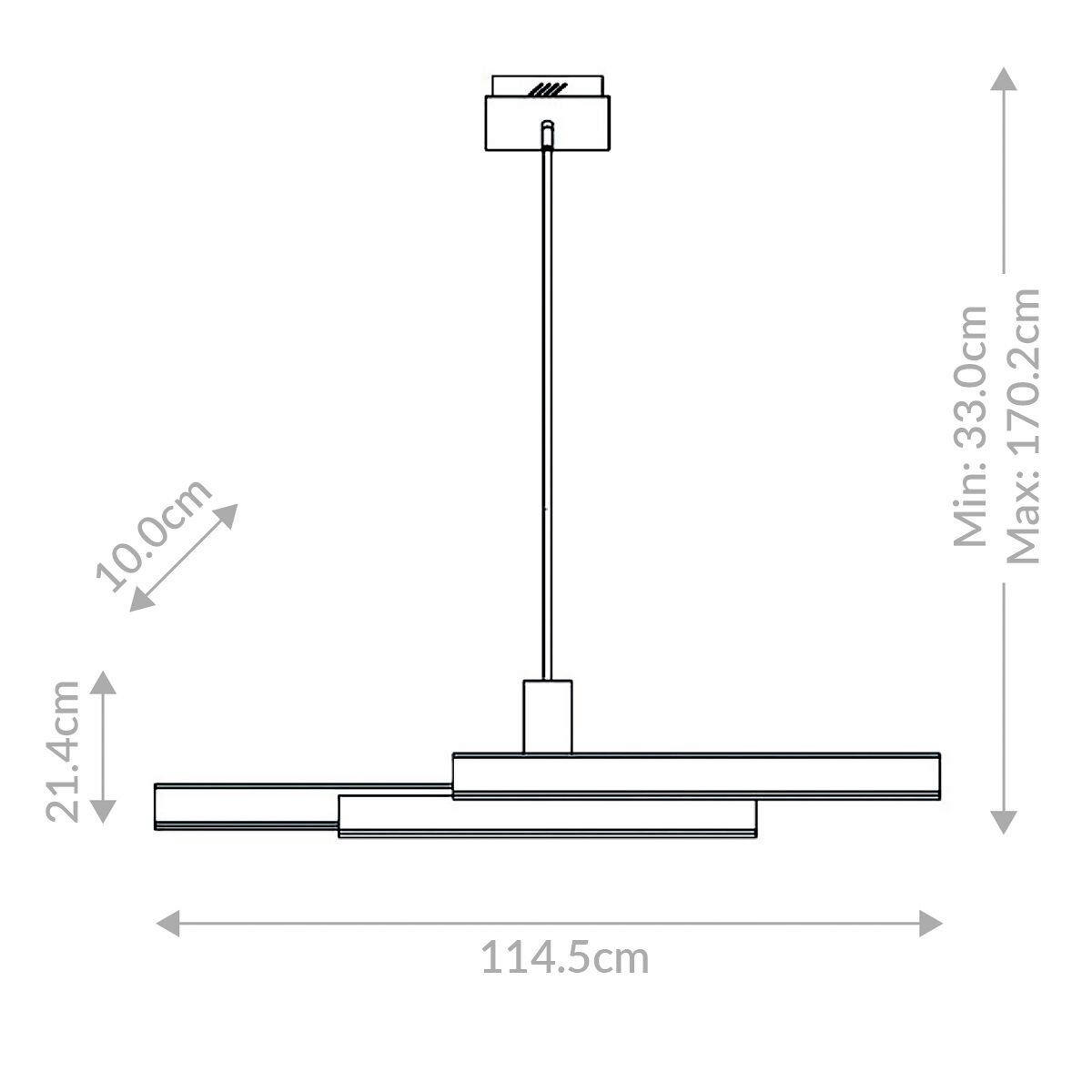 LED-HÄNGELEUCHTE 33/114,5/10 cm    - Goldfarben, Design, Kunststoff/Metall (33/114,5/10cm) - Elstead Lighting