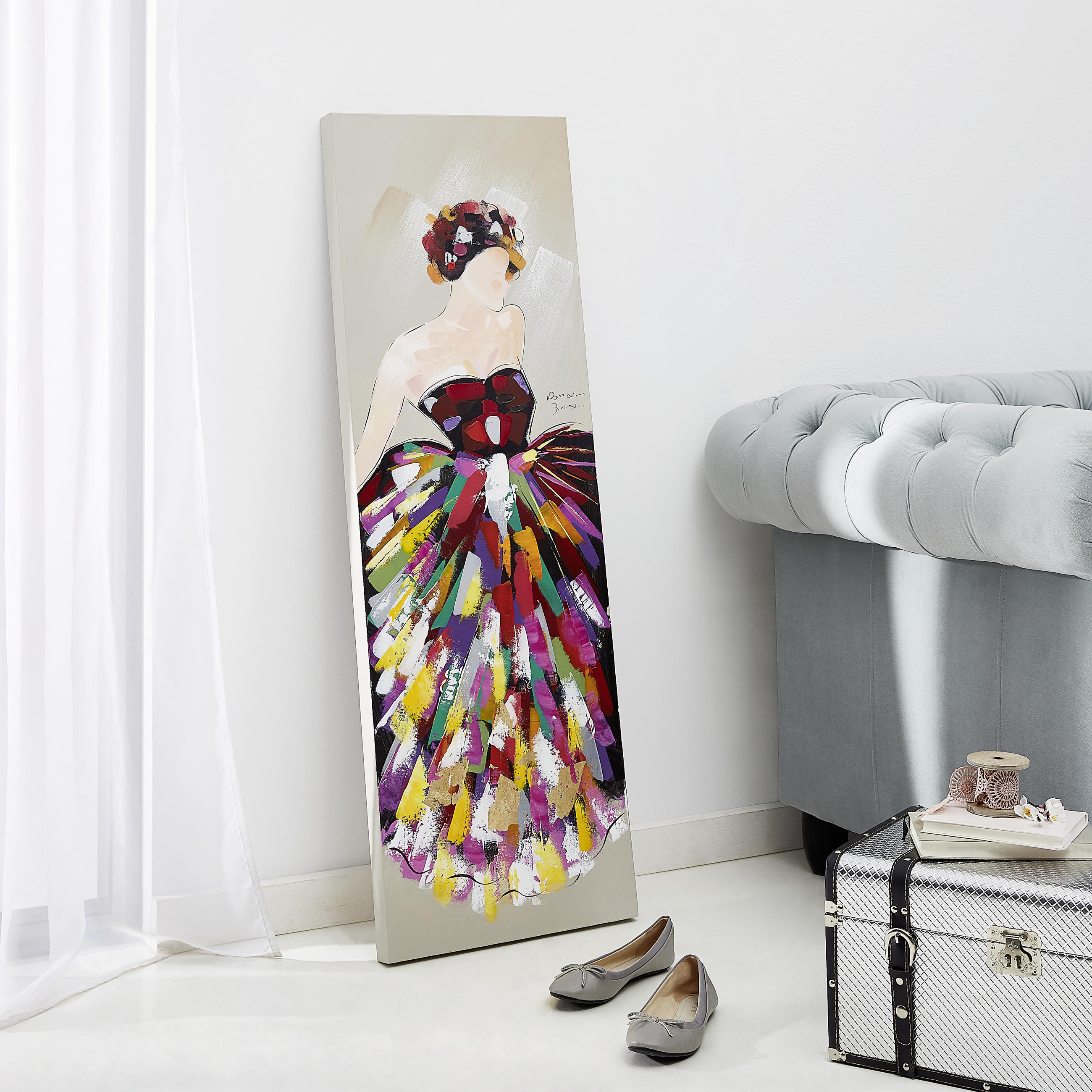 ULJENA SLIKA  40/120 cm       - višebojno, Basics, drvo/tekstil (40/120cm) - Monee