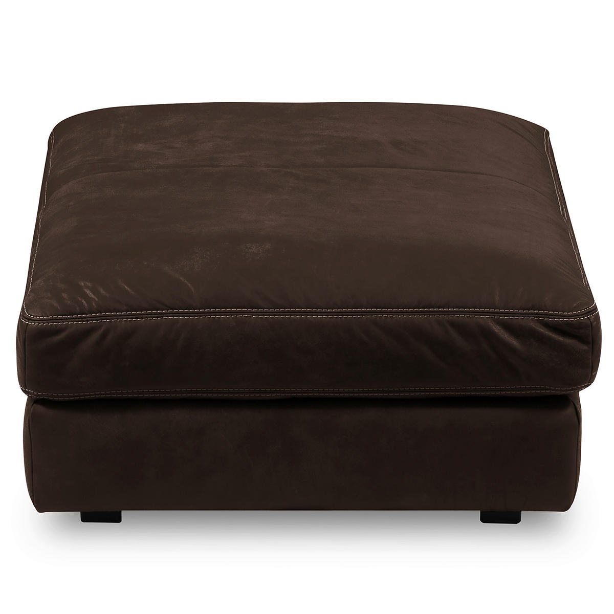 HOCKER in Leder Dunkelbraun  - Dunkelbraun/Beige, Design, Leder/Kunststoff (123/45/93cm) - Livetastic