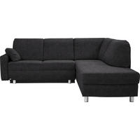 ECKSOFA 227/208 cm  in Chenille Anthrazit Zierkissen, Armlehnenkissen  227/208 cm  - Anthrazit/Alufarben, KONVENTIONELL, Textil/Metall (227/208cm) - Sedda