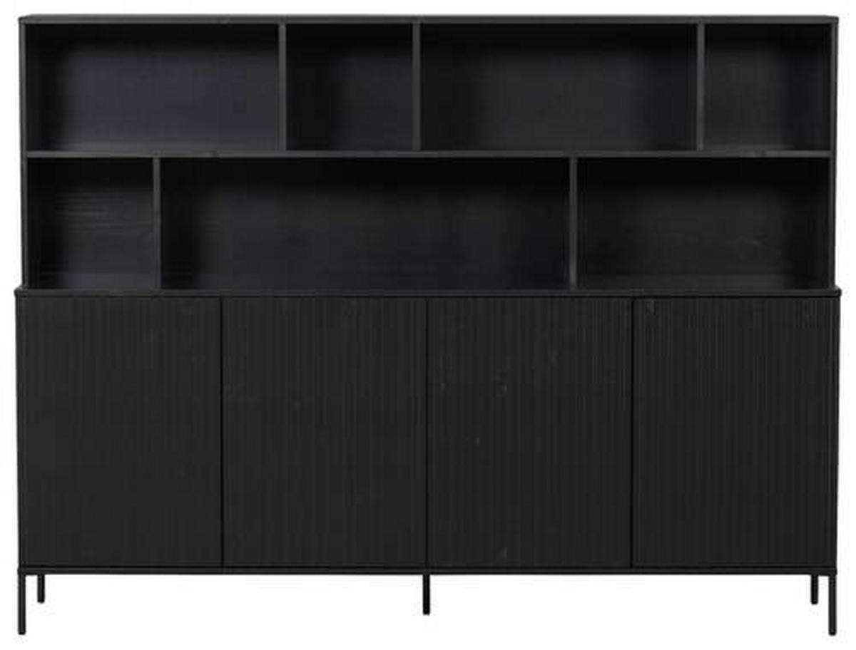 BUFFET 200/150/44 cm  in Schwarz  - Schwarz, Design, Holz/Holzwerkstoff (200/150/44cm) - Ambia Home