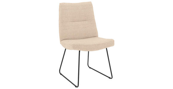 STUHL - Creme/Schwarz, Design, Textil/Metall (50/90/68cm) - Valnatura