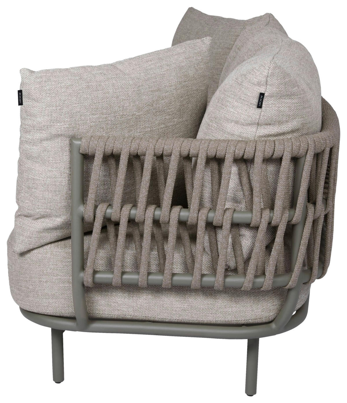2-SITZER-BANK 201/72/93,5 cm  Aluminium  - Taupe/Olivgrün, Basics, Textil/Metall (201/72/93,5cm) - Joop!