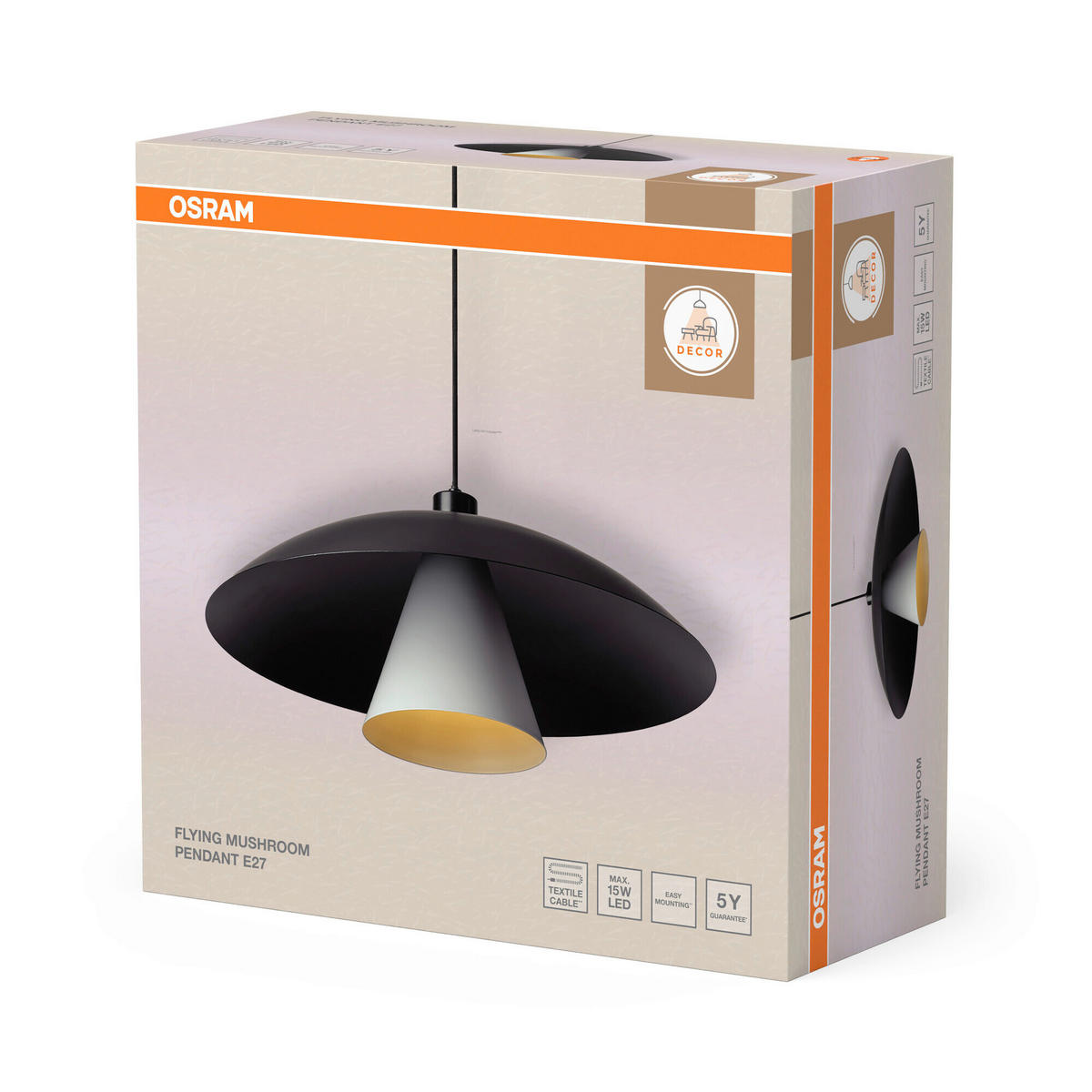 HÄNGELEUCHTE 186/50/125,5 cm  - Schwarz/Weiß, Basics, Metall (186/50/125,5cm) - Osram