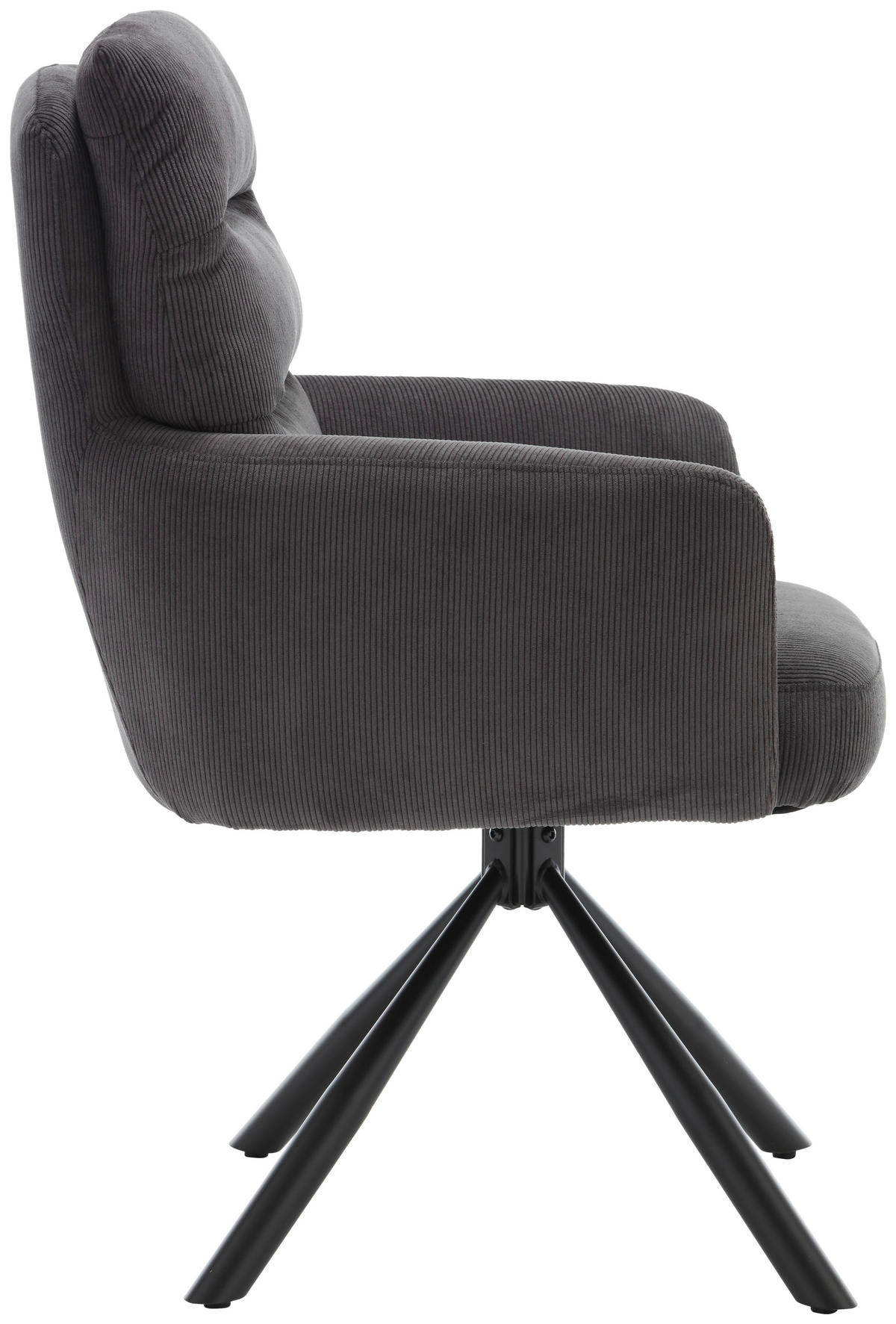 ARMLEHNSTUHL  in Cord  - Anthrazit/Schwarz, KONVENTIONELL, Textil/Metall (58/94/67cm) - Boxxx