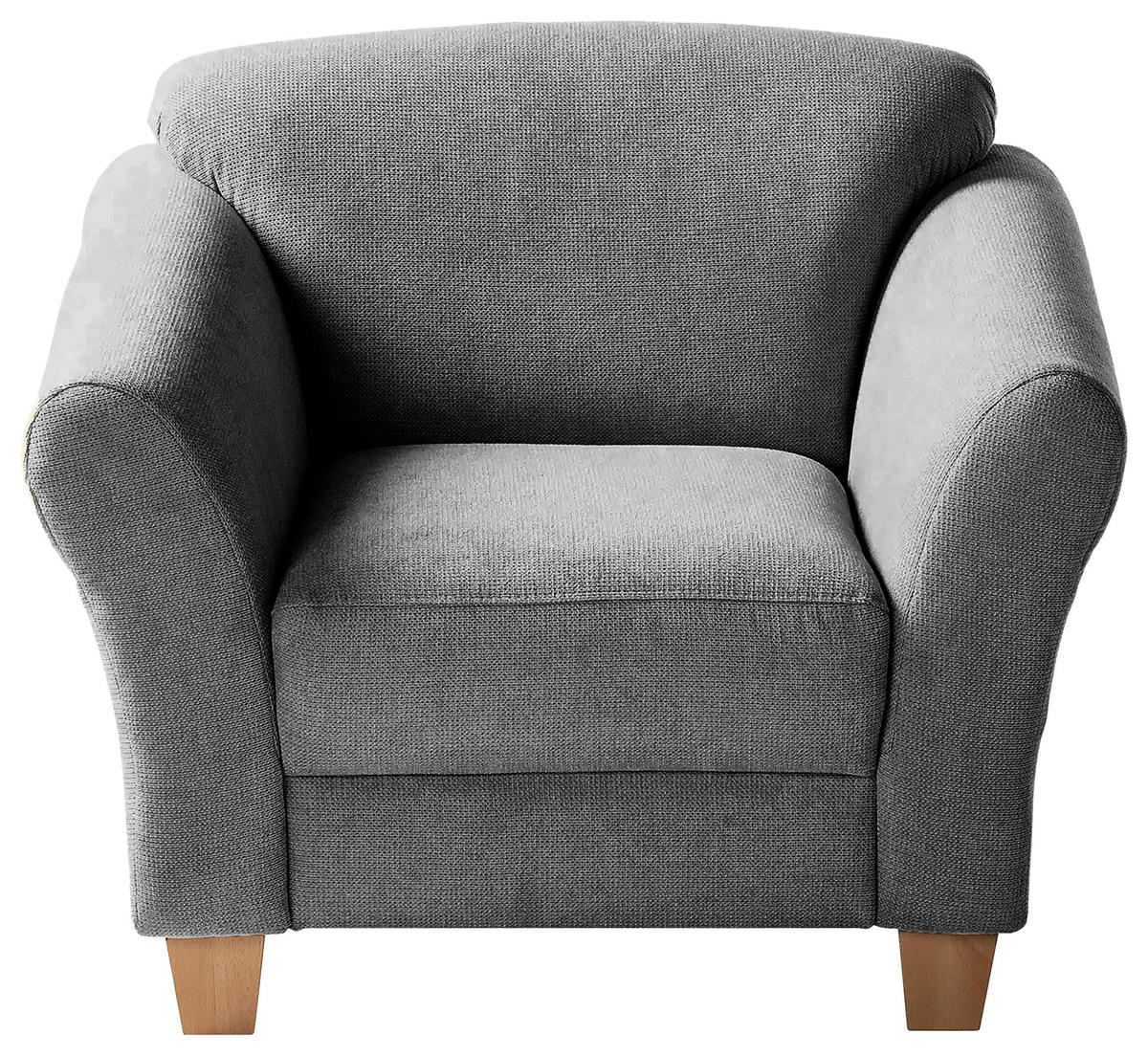 SESSEL in Flachgewebe Grau  - Naturfarben/Grau, KONVENTIONELL, Holz/Textil (101/84/89cm) - Sit & More