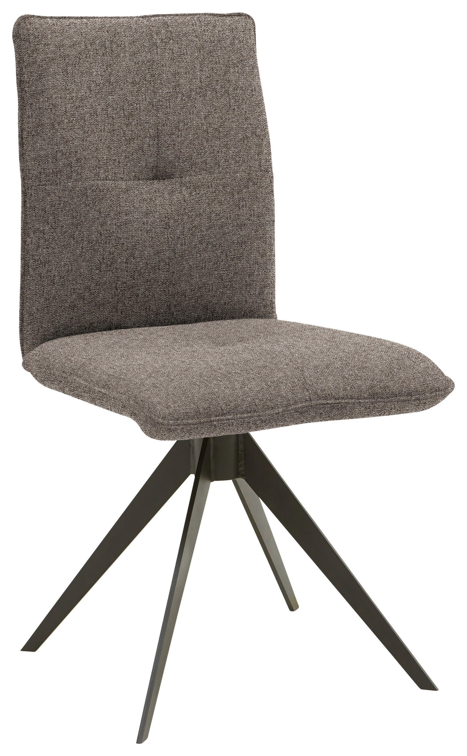 STUHL  in Stahl Flachgewebe Metall, Textil  - Hellbraun/Schwarz, Design, Textil/Metall (46/91/62cm) - Dieter Knoll