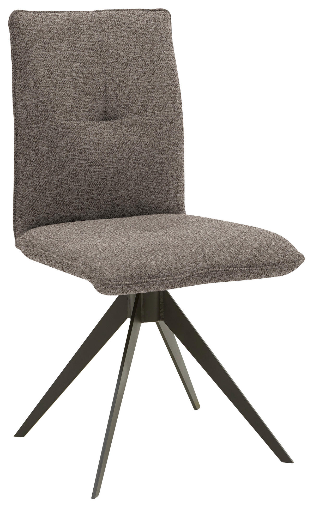 STUHL  in Stahl Flachgewebe Metall, Textil  - Hellbraun/Schwarz, Design, Textil/Metall (46/91/62cm) - Dieter Knoll