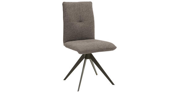 STUHL , Lederauswahl, Stoffauswahl, Typenauswahl, Gestellauswahl , Flachgewebe  - Hellbraun/Schwarz, Design, Textil/Metall (46/91/62cm) - Dieter Knoll