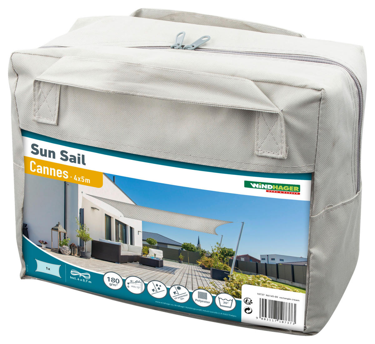 GARTENSONNENSEGEL  400/500 cm  - Creme, Basics (400/500cm)