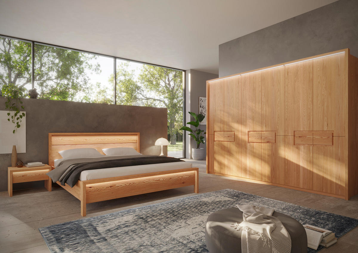 BETT  in Naturfarben, Kernbuche  - Naturfarben/Kernbuche, MODERN, Holz (186/101/212cm) - MID.YOU