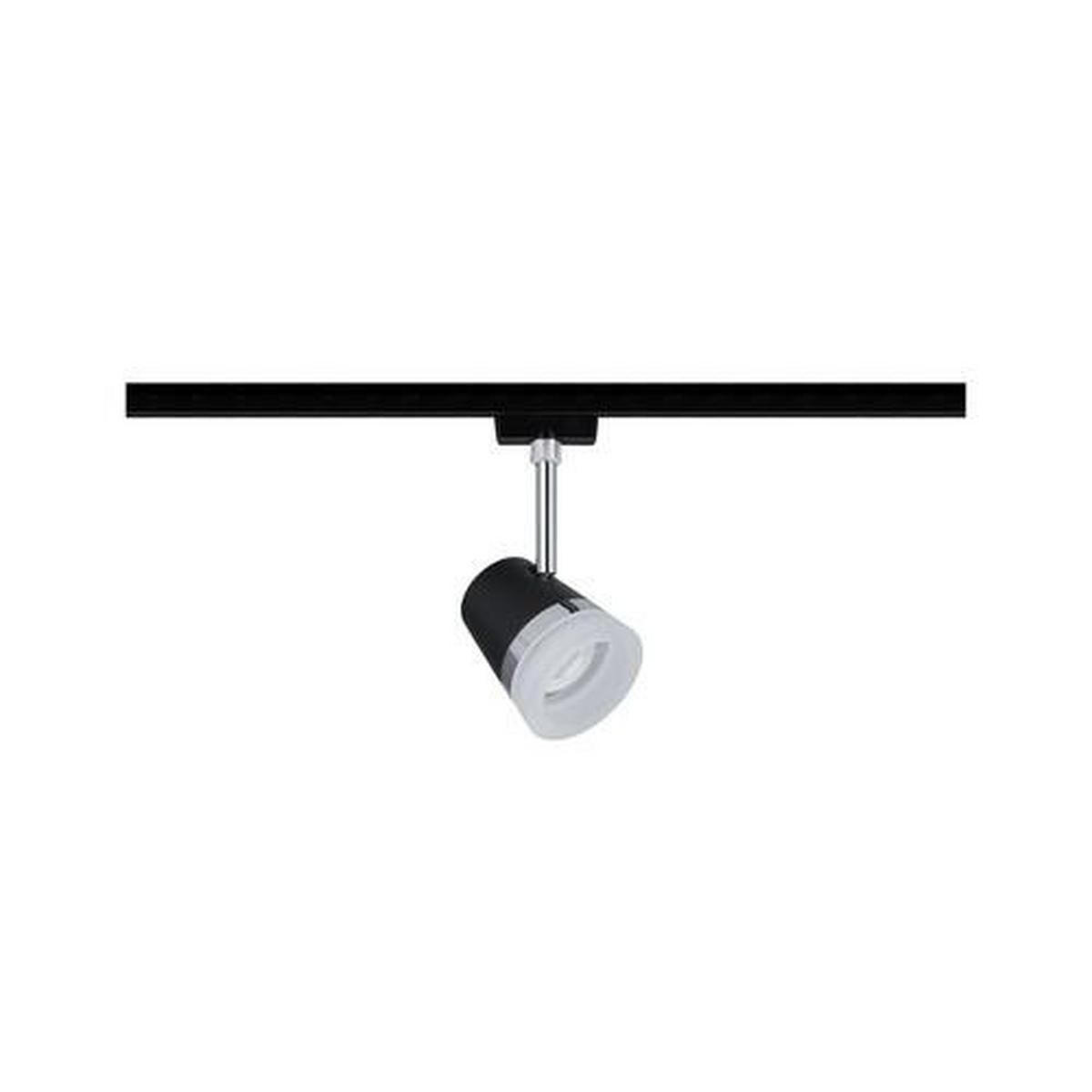 SCHIENENSYSTEM-STRAHLER - Chromfarben/Schwarz, Design, Kunststoff/Metall (18,0cm) - Paulmann