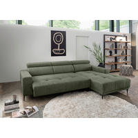 ECKSOFA Dunkelgrün Chenille  - Dunkelgrün/Schwarz, KONVENTIONELL, Textil/Metall (276/188cm) - Livetastic