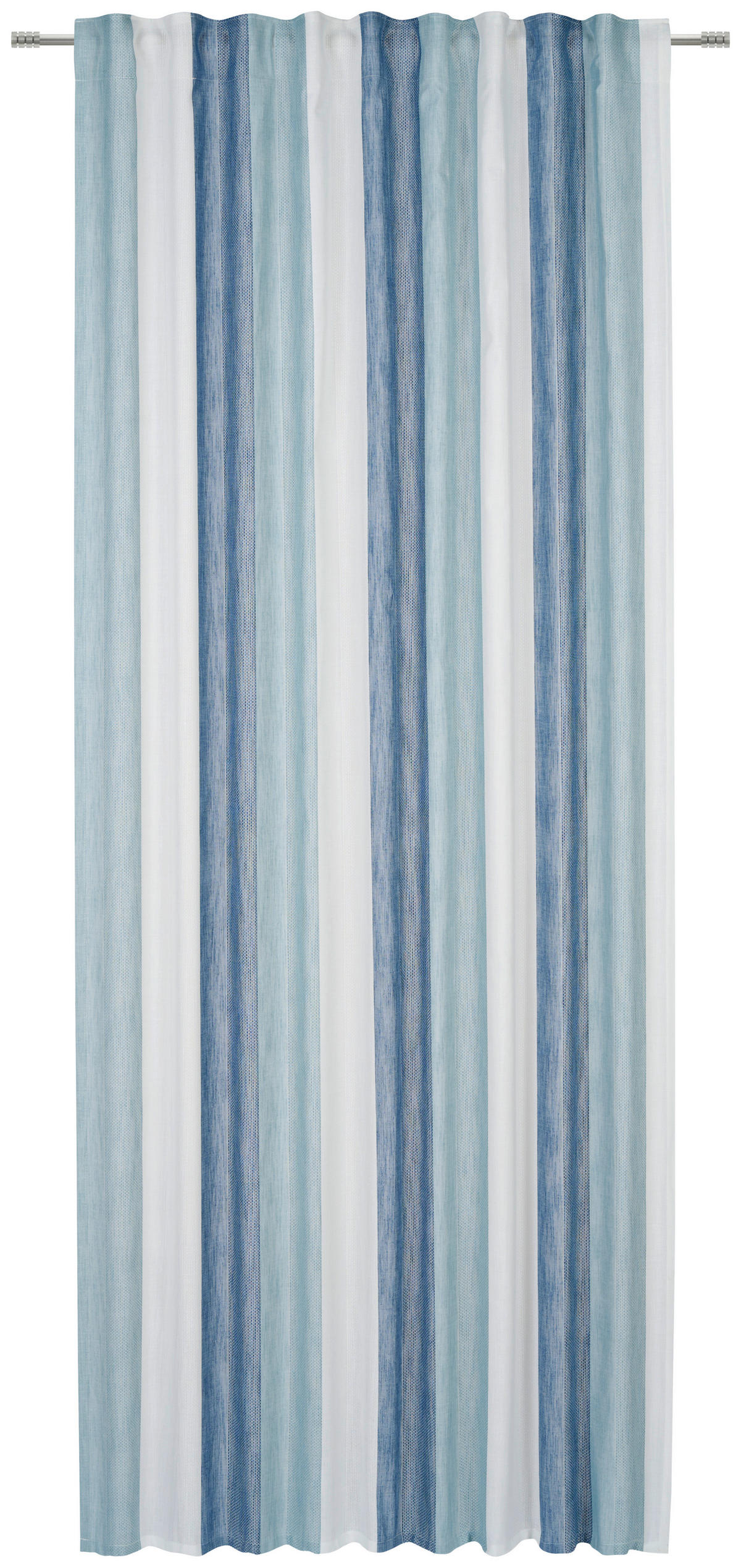 ZAVJESA SA SKRIVENIM OMČAMA plava, bijela  140/245 cm  - bijela/plava, Design, tekstil (140/245cm) - Esposa