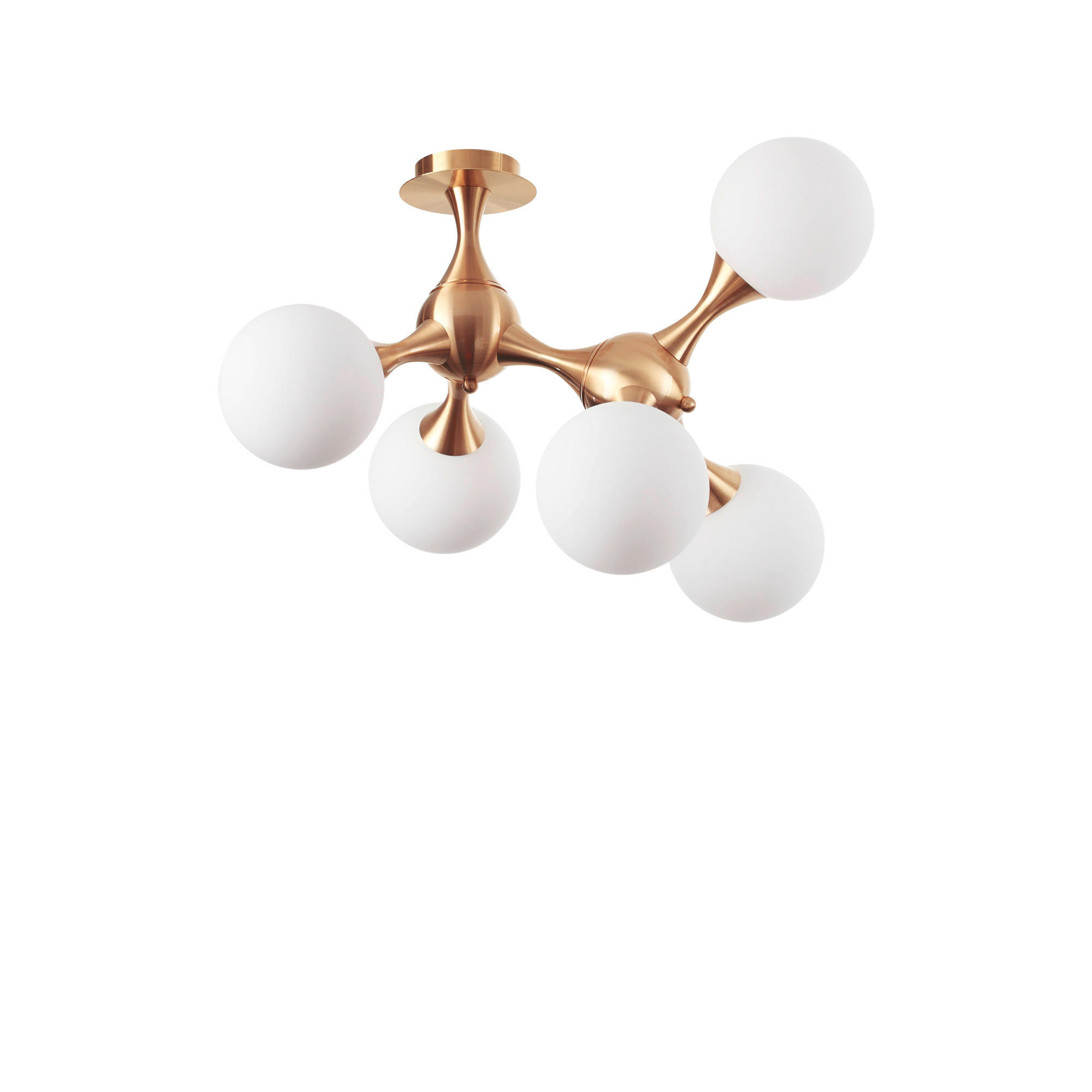 DECKENLEUCHTE    55/55/50 cm  - Messingfarben, Design, Glas/Metall (55/55/50cm) - Ideal Lux