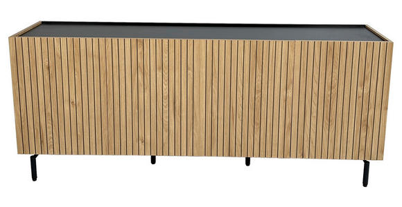 SIDEBOARD LINO in 181/75/40 cm - Eichefarben/Schwarz, Design, Holzwerkstoff/Metall (181/75/40cm) - Xora