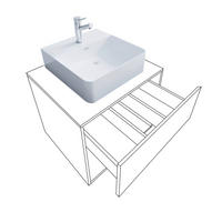 KUPAONICA  antracit  - bijela/antracit, Moderno, drvni materijal/keramika (127cm) - MID.YOU