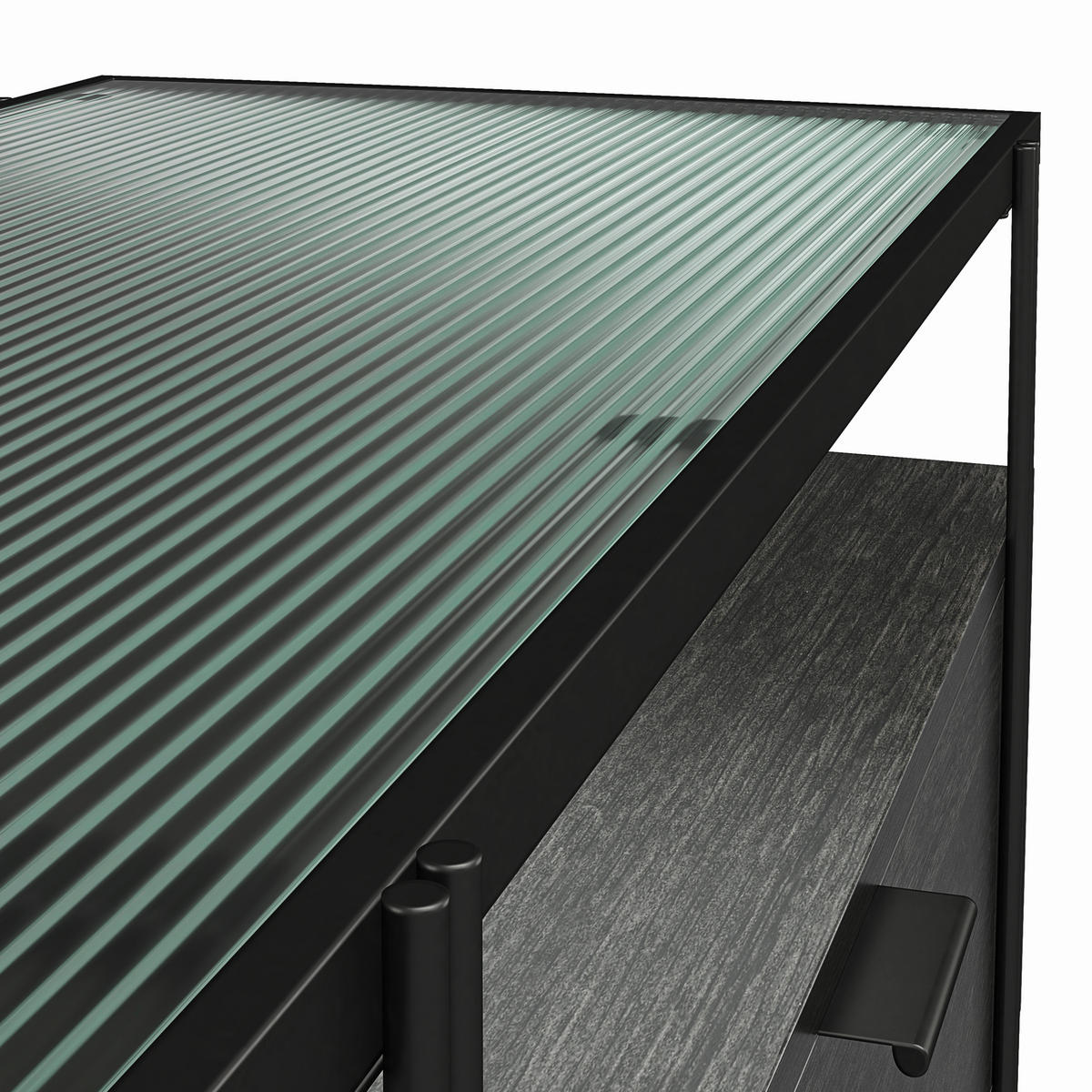 LOWBOARD Wainwright   in 138/49/39 cm  - Schwarz, Design, Glas/Holzwerkstoff (138/49/39cm) - MID.YOU