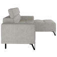 ECKSOFA Greige Chenille  - Greige/Schwarz, KONVENTIONELL, Textil/Metall (264/178cm) - Hom`in
