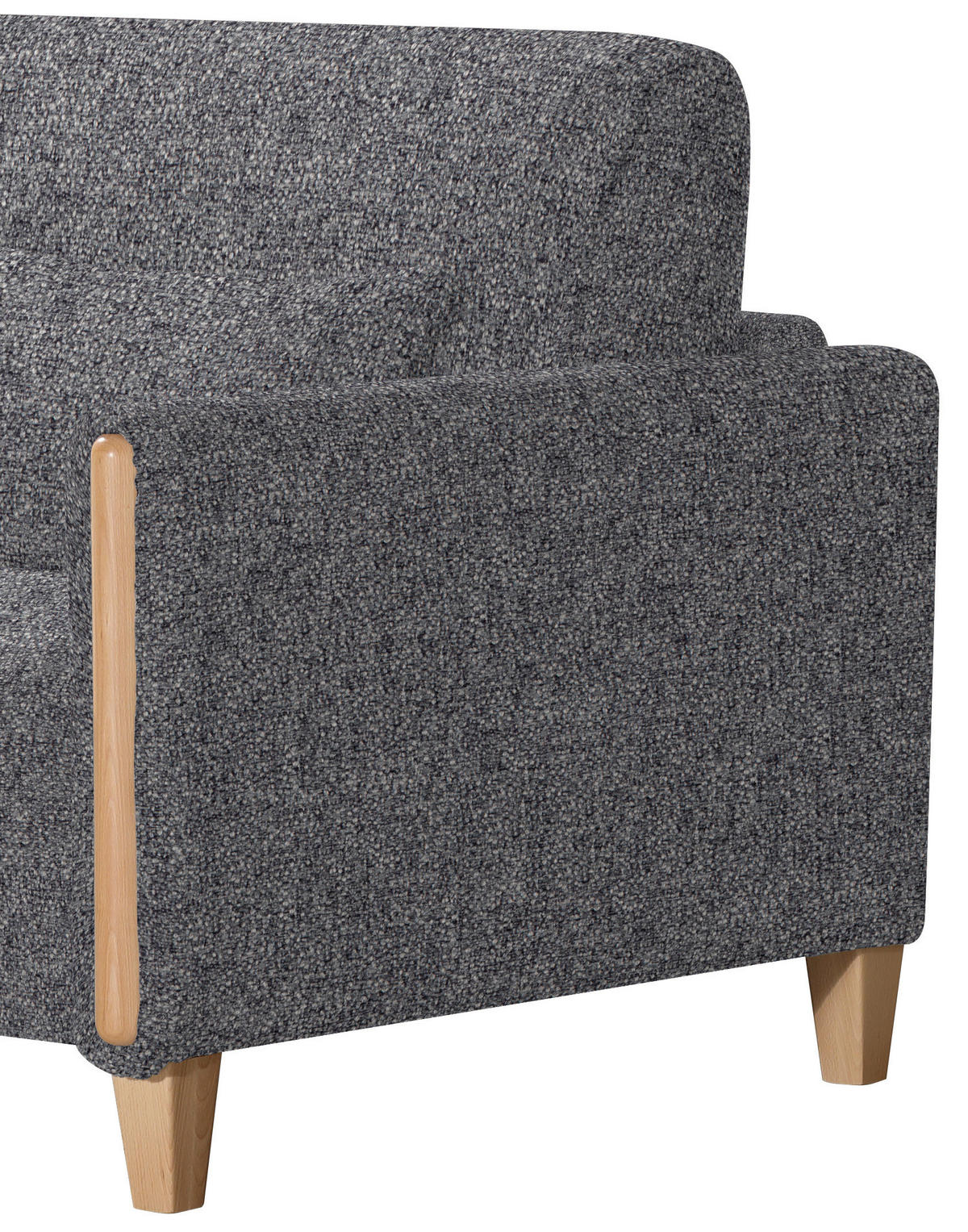 SCHLAFSOFA in Holz, Textil Grau, Buchefarben  - Buchefarben/Grau, Design, Holz/Textil (174/88/104cm) - Niels Andersson