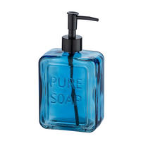 SEIFENSPENDER Kunststoff, Glas  - Blau/Schwarz, Basics, Glas/Kunststoff (9,5/20/6cm) - Wenko