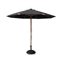 SONNENSCHIRM   - Schwarz/Teakfarben, Design, Holz/Textil (300/265cm) - Livetastic