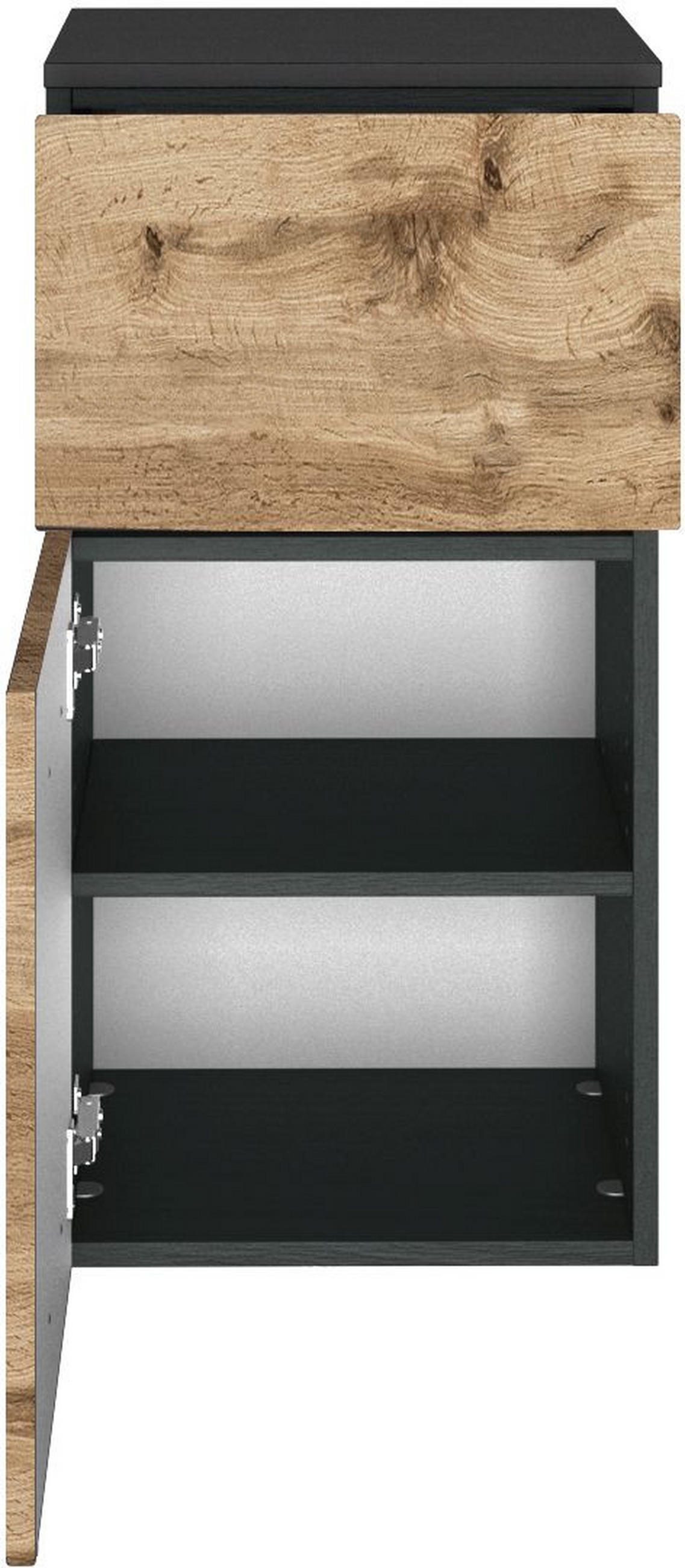 UNTERSCHRANK 40/79/35 cm   - Silberfarben/Eiche Wotan, Design, Holzwerkstoff/Kunststoff (40/79/35cm) - Held