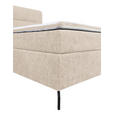 BOXSPRINGBETT 180/200 cm,  in Champagner, Topper, H2 + H2 = mittel  - Champagner/Schwarz, Design, Textil/Metall (180/200cm) - Esposa