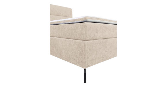 BOXSPRINGBETT 180/200 cm,  in Champagner, Topper, H2 + H2 = mittel  - Champagner/Schwarz, Design, Textil/Metall (180/200cm) - Esposa